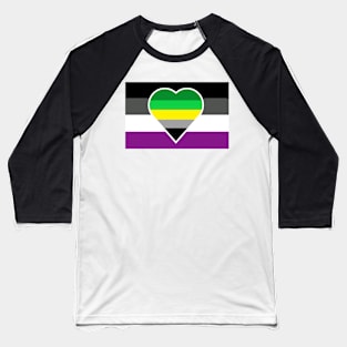 Aromantic Asexual Flag (Yellow-Stripe Variant) Baseball T-Shirt